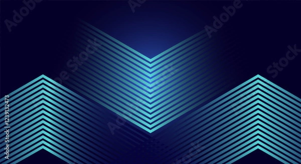 Obraz Futuristic abstract blue background with overlap layer. Future technology concept. Modern geometric shapes lines design elements. Glowing blue lines