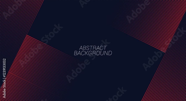 Fototapeta Abstract banner design. Red diagonal lines on black background. Modern graphic. Futuristic technology concept. Suit for cover, header, business, banner, presentation, website, flyer