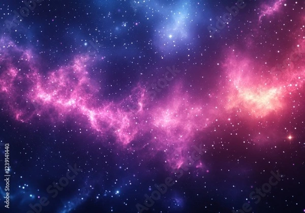 Fototapeta Stunning cosmic backdrop featuring vibrant colors of pink, purple, and blue with countless stars in a dreamy galactic landscape for your creative projects