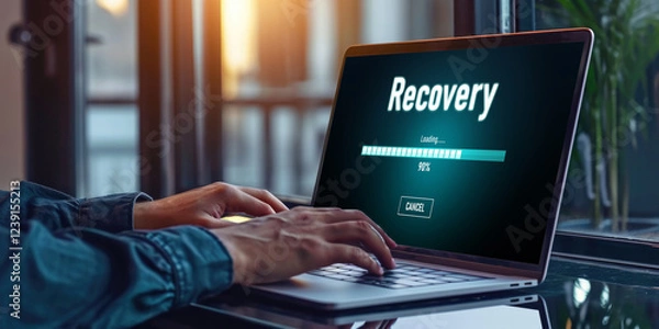 Fototapeta data backup restoration recovery restore data from cloud storage brisk and provide planned network reserve business data