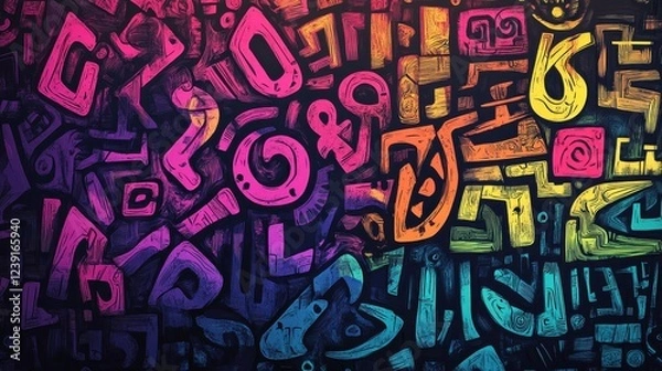 Fototapeta Abstract Colorful Graffiti Style Art Design