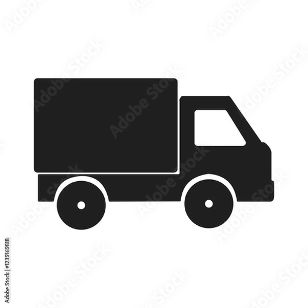 Fototapeta Delivery car icon. Truck symbol. Service pictogram, flat vector sign isolated on white background. Simple vector illustration for graphic and web design.