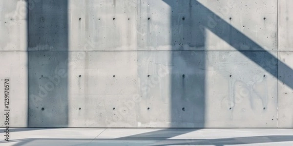 Fototapeta A minimalist composition with a light concrete background, Simple architectural forms and shadows, Contemporary minimalist style