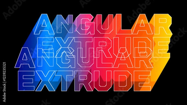Fototapeta Angular Extrude Titles
