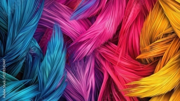 Fototapeta Vibrant Colorful Abstract Background with Flowing Strands of Silk
