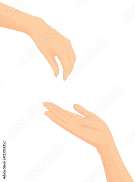 Obraz Vector of Hands holding and hands giving 