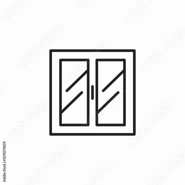 Fototapeta square window icon sign vector