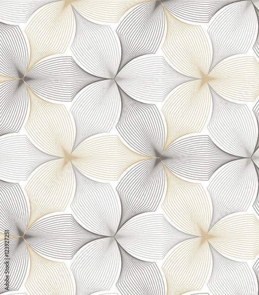 Fototapeta flower pattern vector, repeating linear petal of flower, monochrome stylish