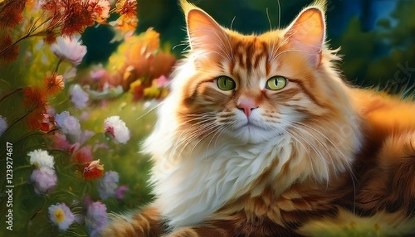 Obraz cat in the garden