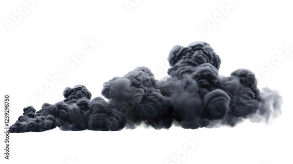 Obraz Smoke black cloud on transparent background