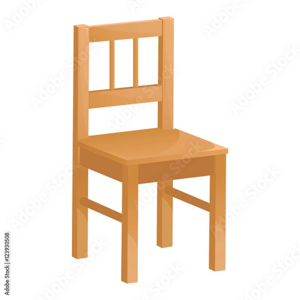 Obraz Image of a wooden chair on a white background