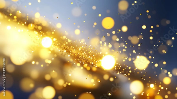 Fototapeta Twinkling lights dance in a dreamy night, casting warmth and creating a festive ambiance