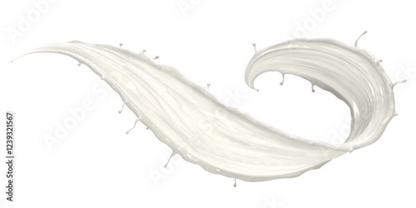 Fototapeta 3D Milk Splash Wave with Fluid Motion