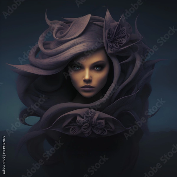 Obraz  witch in dress with mask