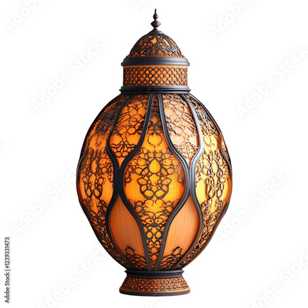 Fototapeta Elegant Ornate Illuminated Moroccan Lantern Intricate Design Festive Ramadan Decor