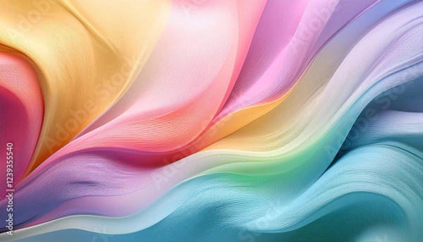 Obraz pastel flowing waves abstract background light and airy texture with rainbow colors