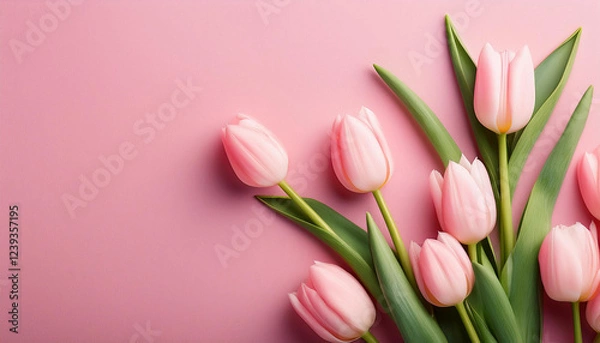 Obraz tulips on pink background