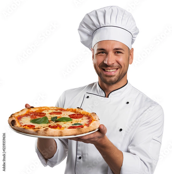 Obraz chef with pizza