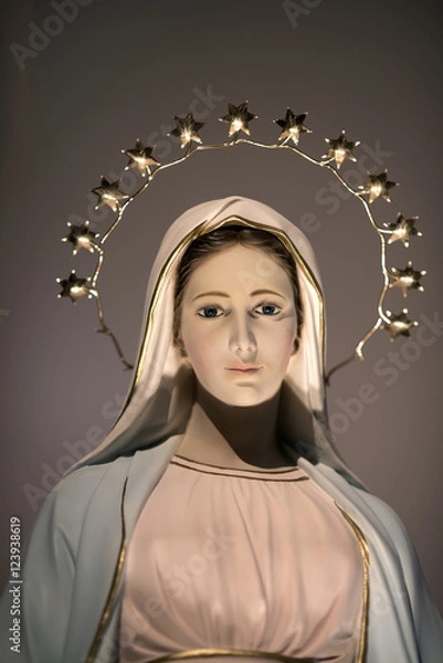 Obraz TIHALJINA, 30 km FROM MEDJUGORJE, BOSNIA AND HERZEGOVINA, 2016/8/7. Statue of the Virgin Mary