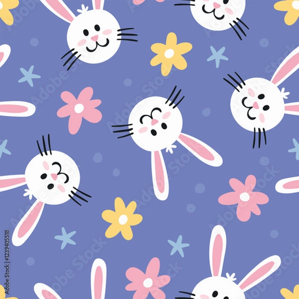 Fototapeta Bunny Background Easter Bunny Seamless Pattern