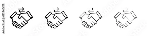 Obraz Business agreement handshake icon Flat illustration sign
