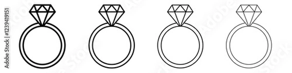 Obraz Diamond ring icon linear logo isolated