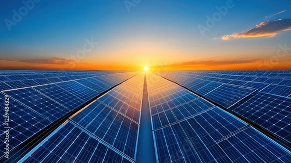 Fototapeta Energy-Efficient Industrial Factory, A modern energy-efficient industrial factory image showcasing advanced design and technology.