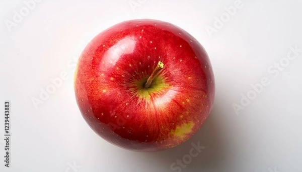 Fototapeta top view of red apple isolated on white background