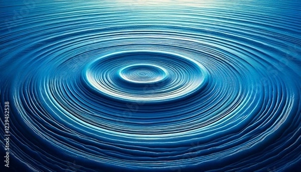 Fototapeta concentric rings in blue tinted water