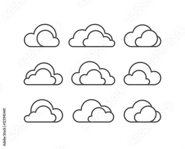 Obraz Vector clouds icon set