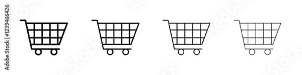 Fototapeta Shopping basket icon Outline sign symbol set