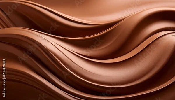 Fototapeta explore the gentle curves and waves of mocha mousse texture against a warm pantone background in an artistic composition showcasing depth and fluidity