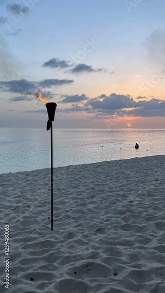 Fototapeta sunset on the beach