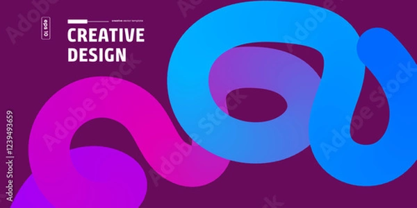 Fototapeta Abstract Fluid Shapes, Creative Design, Purple Background, Gradient Colors, Modern Artwork