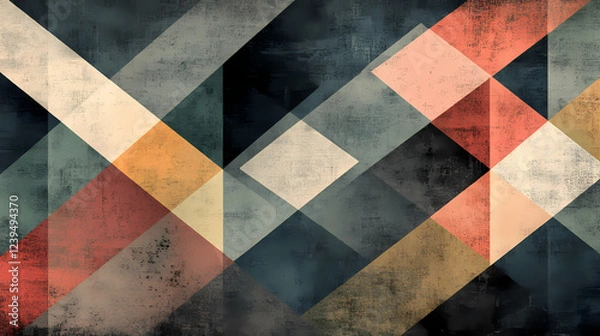 Fototapeta Vintage geometric patterns with muted tones. muted tones. illustration. geometric patterns. illustration. Geometric Patterns. Illustration