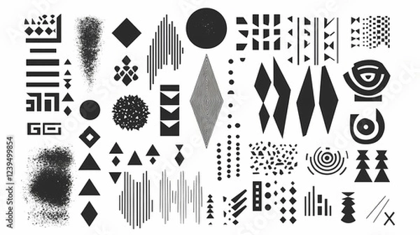 Fototapeta Abstract white background with geometric patterns silhouette. Geometric Patterns. Illustration