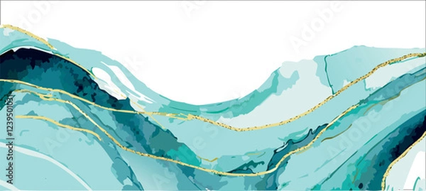 Obraz Abstract watercolor background, simple pastel tones design, luxury style wallpaper, vector illustration, with liquid objects, shapes, curves, for banner, poster, advertisement.