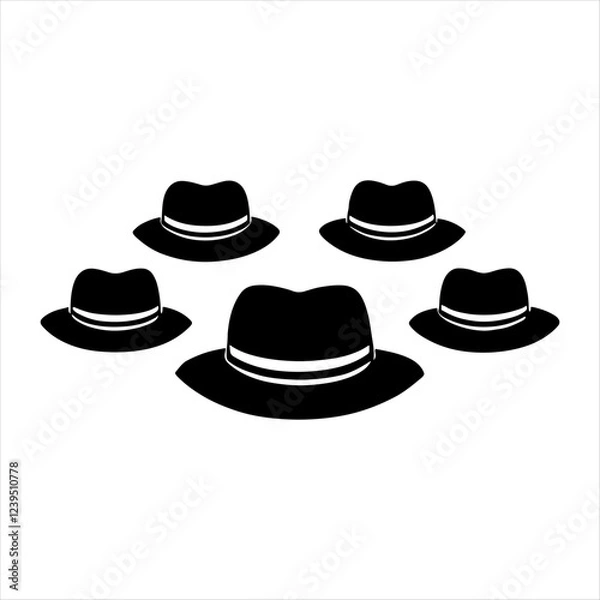 Obraz  hat silhouette white background