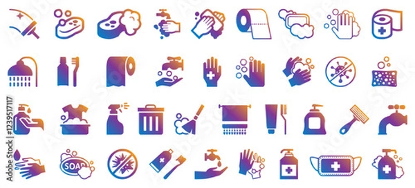 Obraz Sanitize icon collection