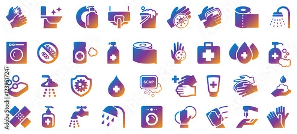 Obraz Sanitize icon collection