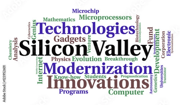 Obraz Silicon Valley word cloud. Innovations concept.