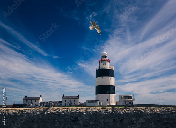 Obraz Cape Hook Lighthouse is a lighthouse located on Cape Hook, near the town of Waterford, County Wexford, Ireland