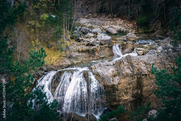 Obraz Panoramic view of forests and rivers, Ordesa National Park and Monte Perdido.