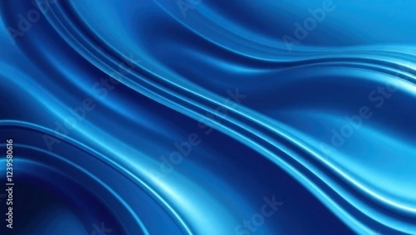 Fototapeta Flowing waves of deep blue silk create a mesmerizing backdrop capturing the beauty of movement and texture