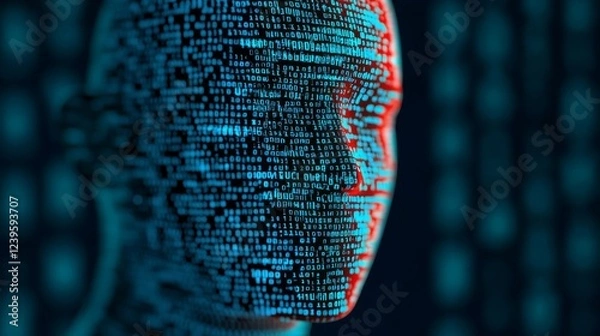 Obraz Healthcare vector illustration. A glowing lines patient assistant, from generative artificial intelligence. Concept of digital health, telehealth, modern medicine, health management.