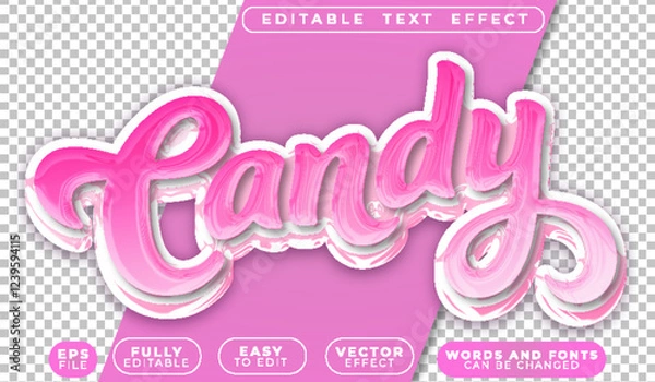 Fototapeta Candy Sugar Sweet Yummy Cute Fully Editable Vector Text File