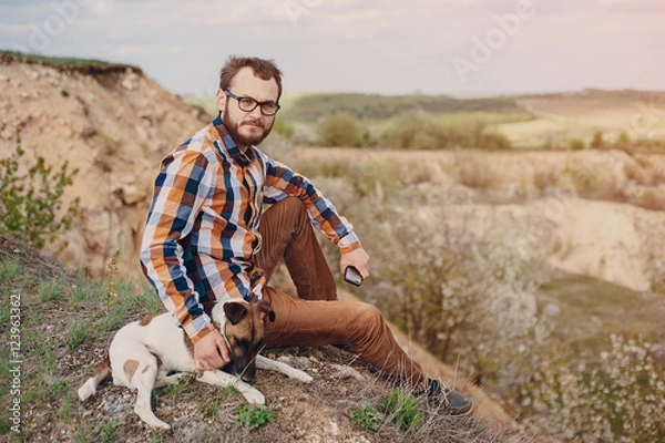 Obraz The guy with the dog