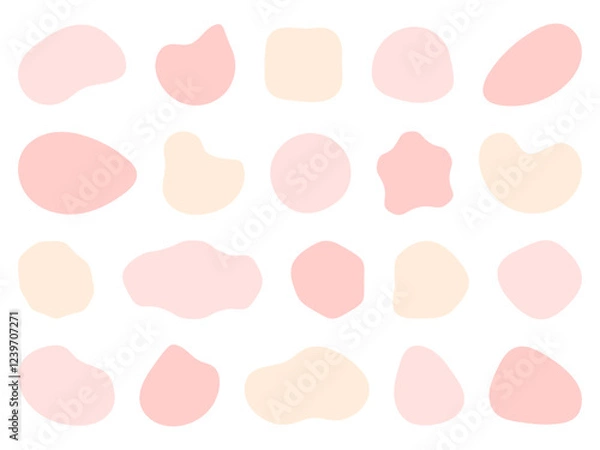 Obraz 春っぽいピンク色の流体シェイプフレームセット