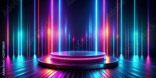 Fototapeta Futuristic Product Display: Abstract Long Exposure Background for Modern Presentations