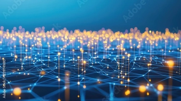 Fototapeta Illuminated Network: Abstract Digital Connectivity